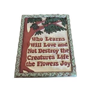 Whispering Hill Studio Henry Mercer Saying Who Learns Will Love Wall Hanging
